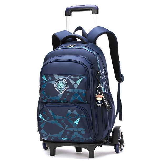 High-capacity on 2/6 Wheels Waterproof Luggage Rolling Bag Student Shoulder Backpack Detachable Children Rolling School Bags