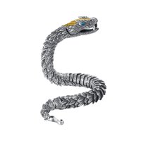 Ioensy - Pulseras De Eslabones Brazalete De Cobre Con Forma De Dragón Gótico Biker Men 20Cm