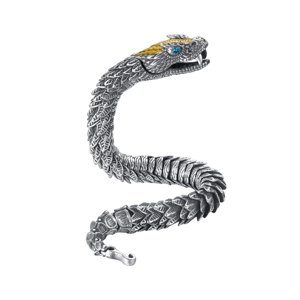 Ioensy - Pulseras De Eslabones Brazalete De Cobre Con Forma De Dragón Gótico Biker Men 20Cm