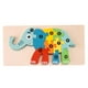thumbnail image 2 of Rompecabezas De Números De Animales De Madera Rompecabezas De Madera Juguete De Animales Para Niños En Edad Preescolar Elefante, 2 of 5