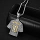 thumbnail image 3 of Colgante de camiseta de fútbol número 10, collar de camiseta de fútbol número 10 para hombre, collar de fútbol con número 10, joyería con dije de fútbol, collar de camiseta de fútbol de rock, collar c, 3 of 5