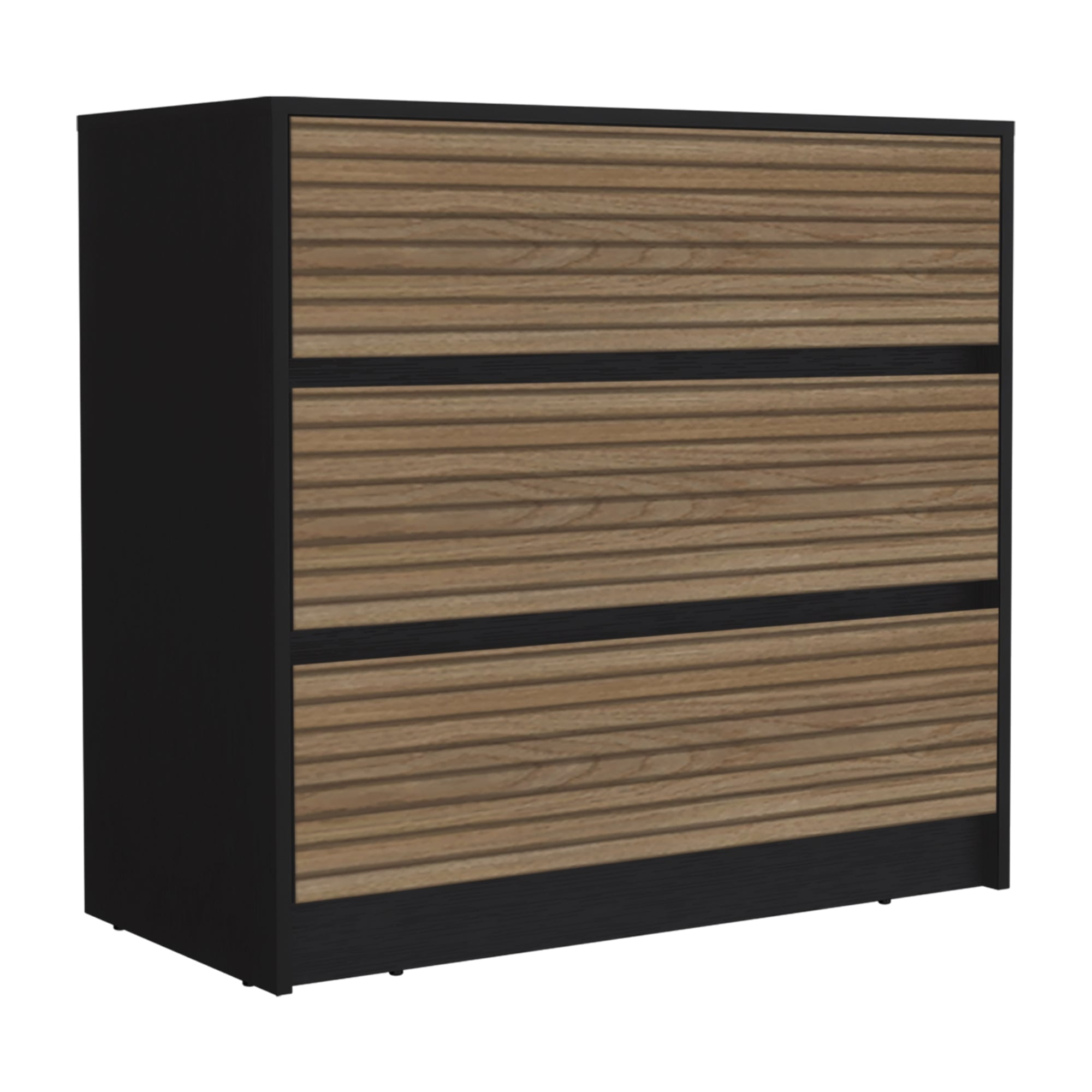 Fmfurniture - Comoda 3 Cajones Fm-019n - Negro / Miel