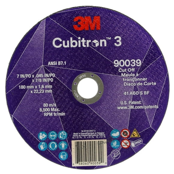 Disco De Corte 7" (180mm) Cubitron 3 90039 G60+ 3M