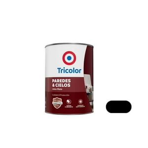 Tricolor - Látex Mate Paredes Y Cielos 900Ml Negro