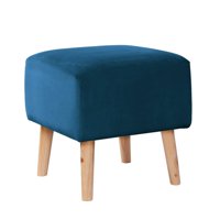 Latam Home - Pouf Burdeos Tela Velvet Azul Petroleo