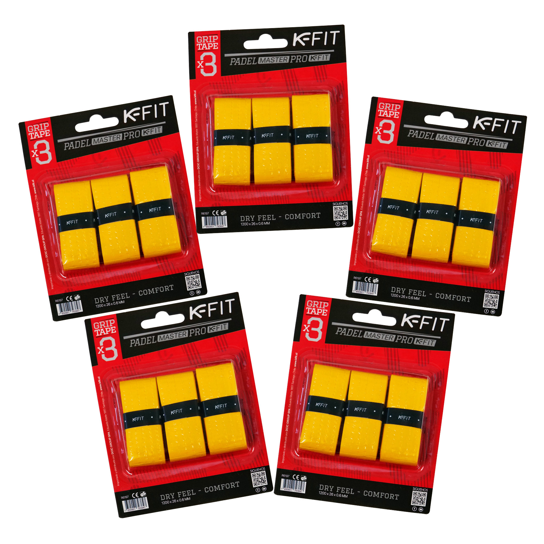 K-Fit - Over Grip Amarillo Pack 15 Unidades