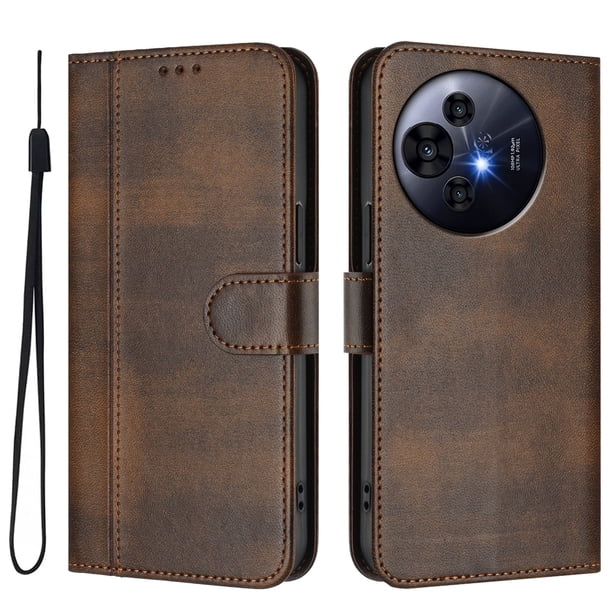 Funda Cartera para TCL 50 NxtPaper/50 Pro NxtPaper Protección 360° con Ranuras para Tarjetas y Soporte Marrón