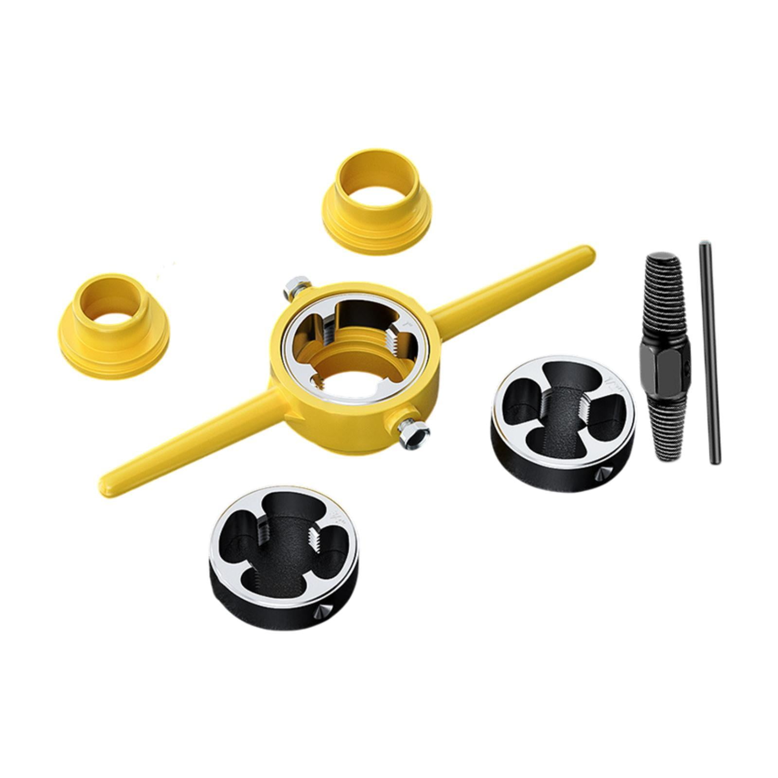 Magideal - Herramienta De Roscado De Pvc, Conjunto De Extractores De Tornillos, Herramienta De Extracción De Pernos, 1/2 3/4 Accesorio De 1 Pulgada, Matrices, He Sin Toque De Hilo