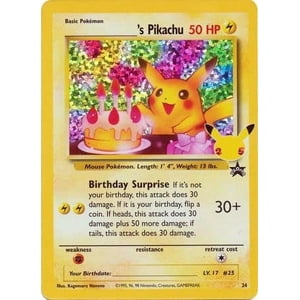 Tarjeta Coleccionable Pokémon Birthday Pikachu Celebrations Classic