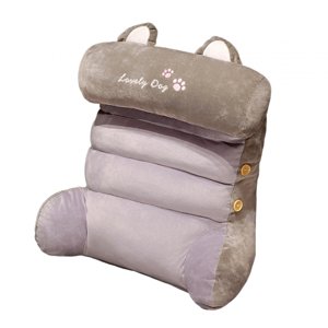 Bothyi - Cojín De Respaldo Suave Cojín De Apoyo Para La Cintura Cojín Trasero Para Silla De Oficina Gris