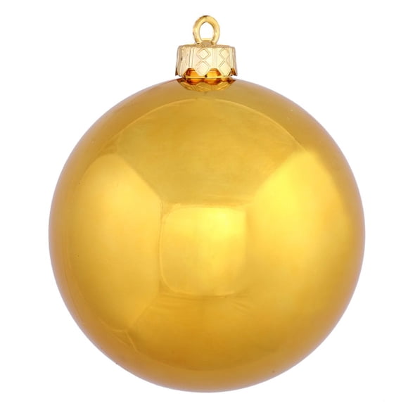 Ornament Vickerman, bola brillante dorada envejecida de 3 cm, paquete de 12