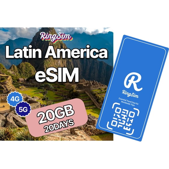 eSIM ringsim Latinoamérica 20 GB 20 días 5G/4G