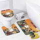 thumbnail image 4 of Isla del drama total-theme 4-Piece Shower Curtain Set with Rugs, Waterproof Bathroom Decor Set Includes Bath Mat, U-Shaped Rug, Toilet Lid Cover and Curtain with Hooks, 4 of 6