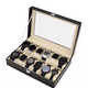 thumbnail image 2 of Caja Organizador De Relojes Estuche 12 Espacios Exhibidor Porta Reloj Negro Maletin Joyero Qatarshop Relojeria Maleta Ecocuero, 2 of 2
