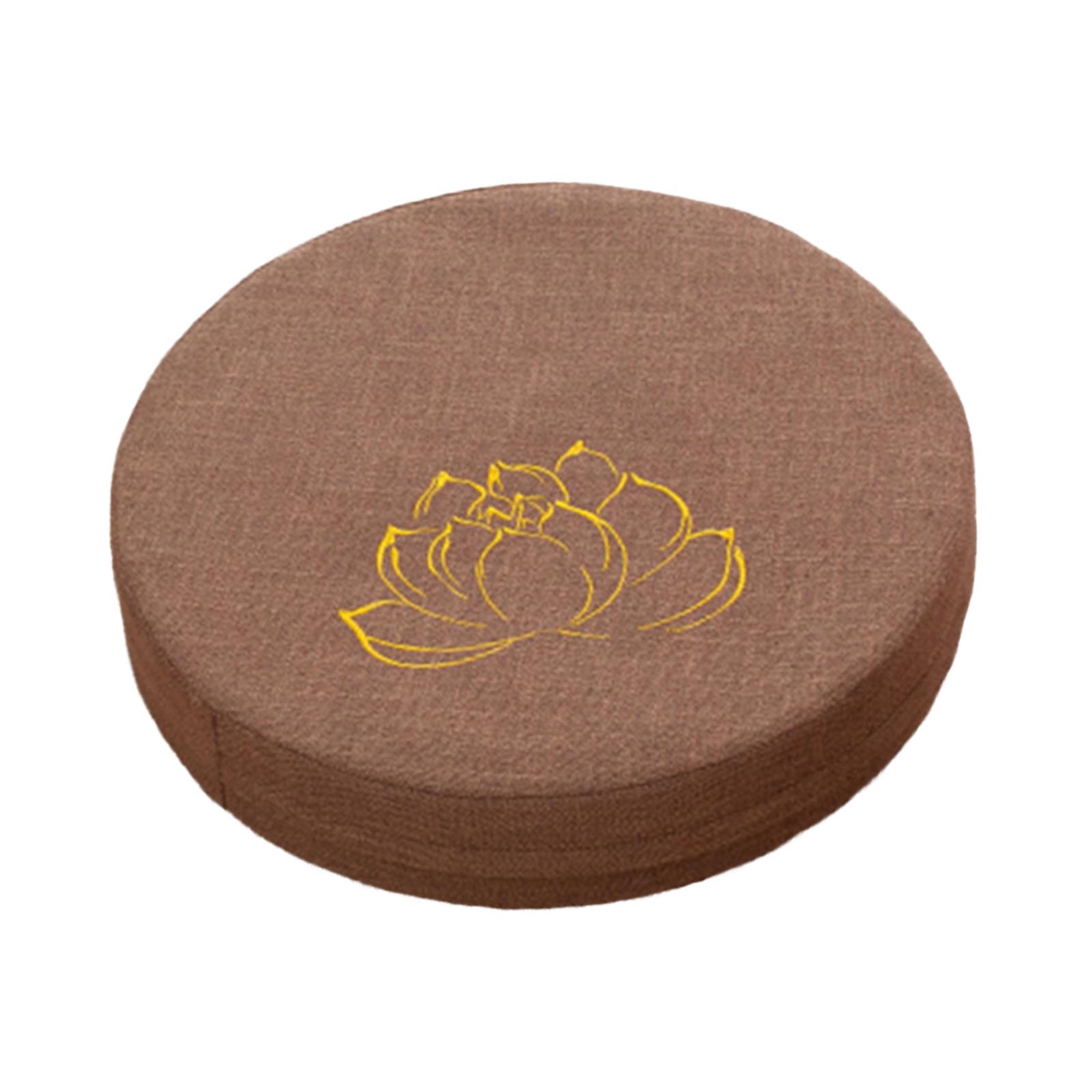 Magideal - Cojín De Meditación Redondo Con Cremallera Cojín De Asiento Cojín De Suelo Tradicional Lavable De 16 ""De Diámetro Para Dormitorio Oración Interior , 6Cm Caqui 6Cm