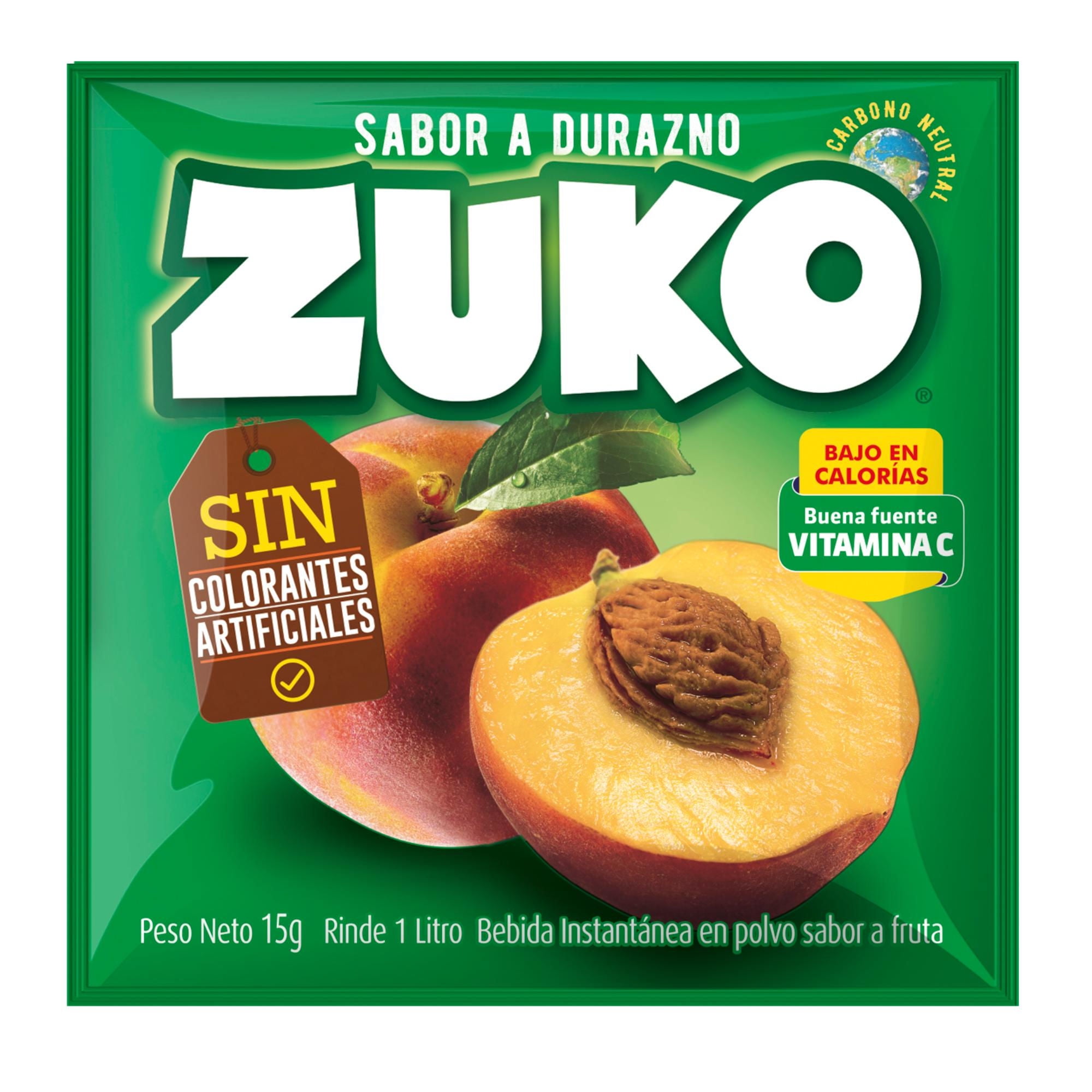 Refresco Sabor Durazno Sobre 15 g Zuko