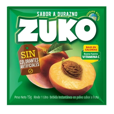 Refresco Sabor Durazno Sobre 15 G Zuko