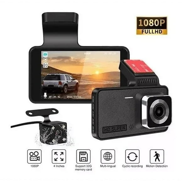 Cámara Frontal y Retroceso Auto Seguridad Nocturna Full Hd
