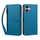 thumbnail image 1 of Funda Tipo Billetera para iphone16 con Soporte y Bolsillo con Cierre Azul, 1 of 1