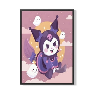 Creango - Cuadro Poster Enmarcado Kuromi Hello Kitty Decorativo