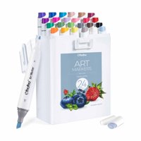 Ohuhu 24 Marcadores Alcohol Basicos Fina & Biselada Delgada