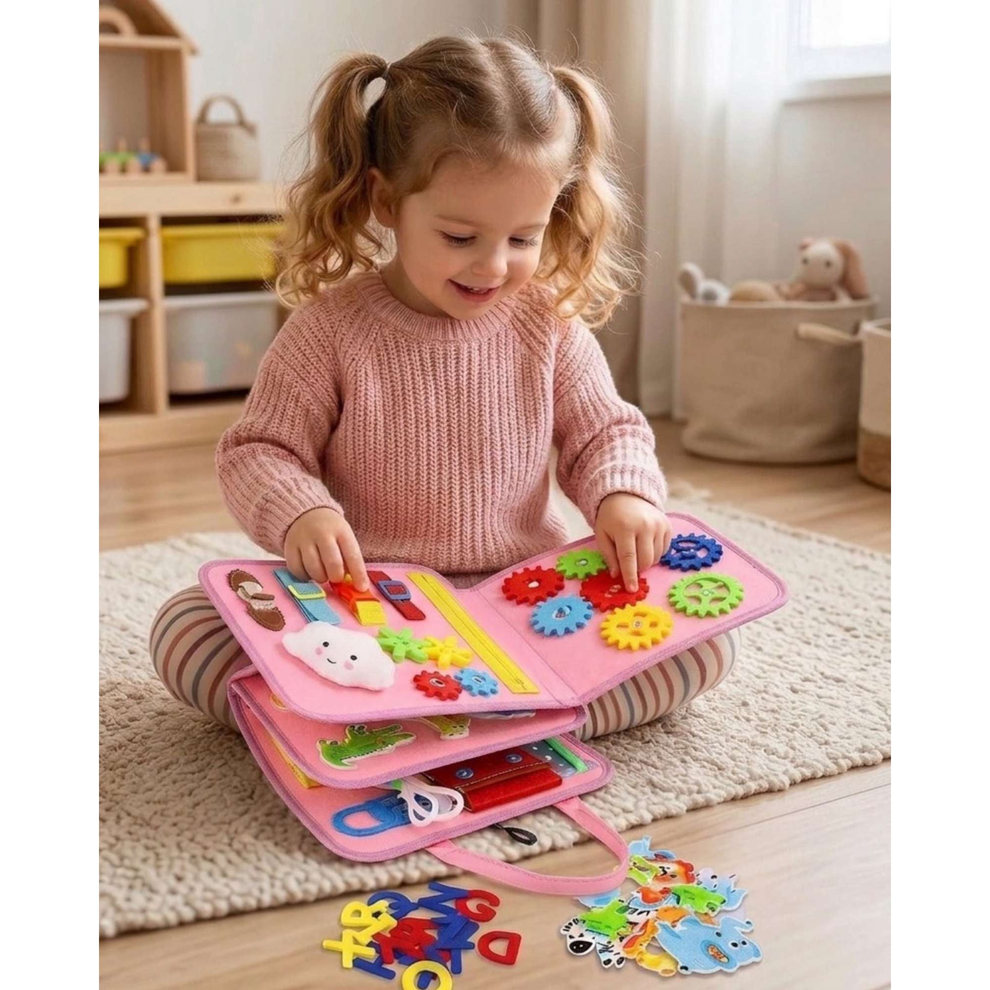 Imac Hogar - Libro Sensorial Montessori 3 En 1 Juguete Educativo Didáctico
