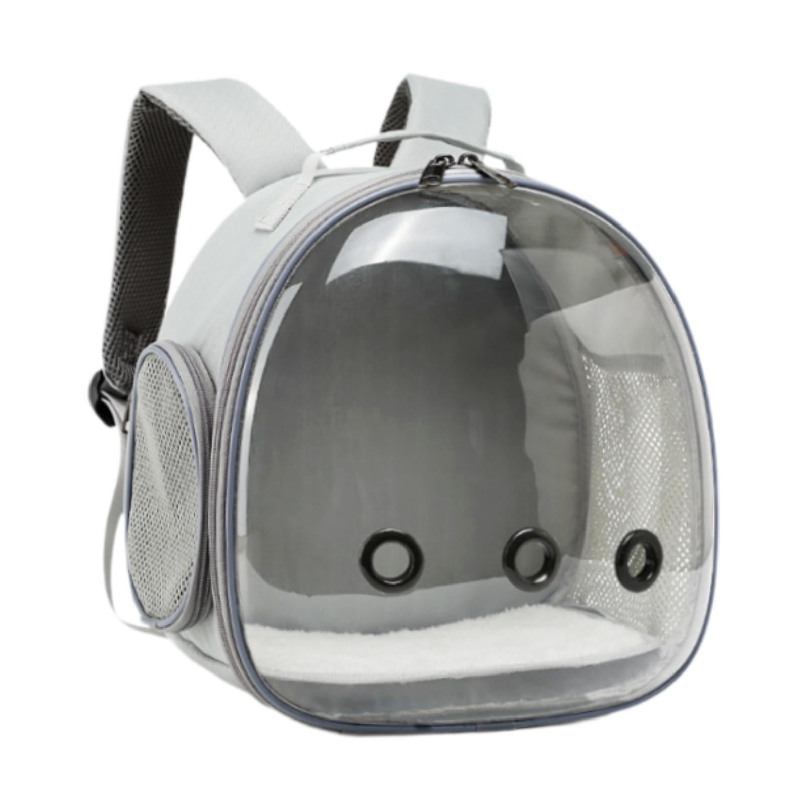 Ioensy - Mochila Para Gatos Con Amplias Rejillas De Ventilación, Útil Como Jaula Para Pájaros Para Ir En Bicicleta, Mochileros Y Gatitos, Color Gris