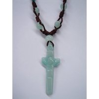 Feng Shui Import - Collar Feng Shui Con Forma De Cruz De Jade Importada Tallada A Mano