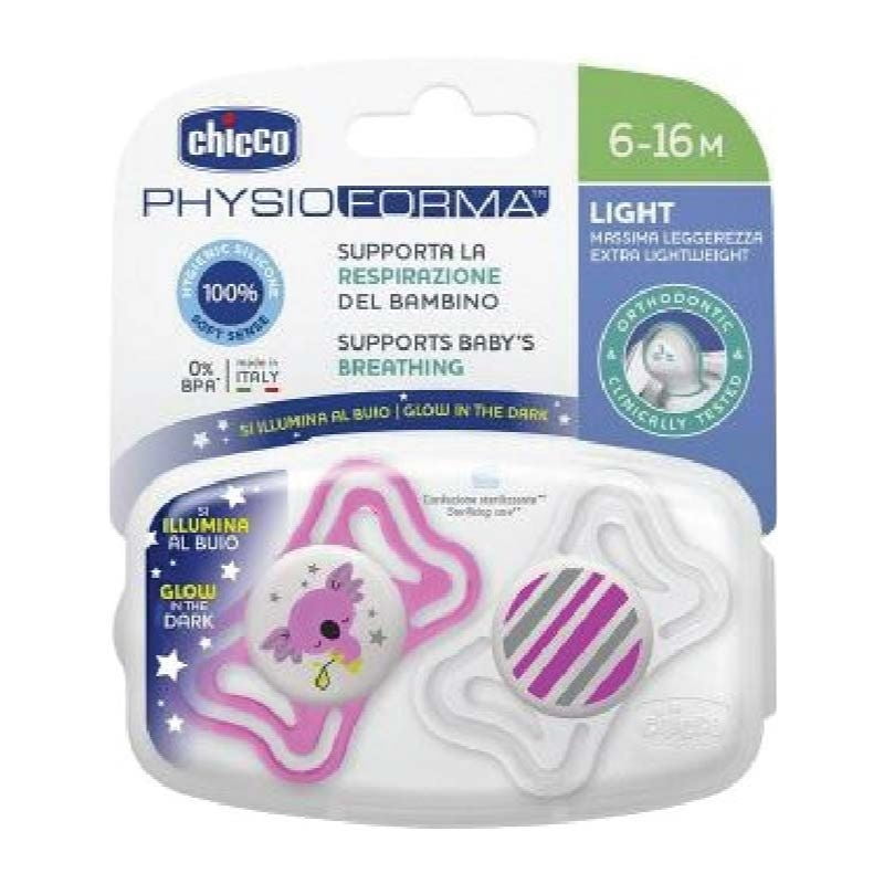 Chicco - Chupetes Physio Light Rosa Silicona 6-16M Rosado