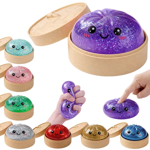 Juguete antiestrés LEGEOS Dumpling Glitter Squishies con vaporera