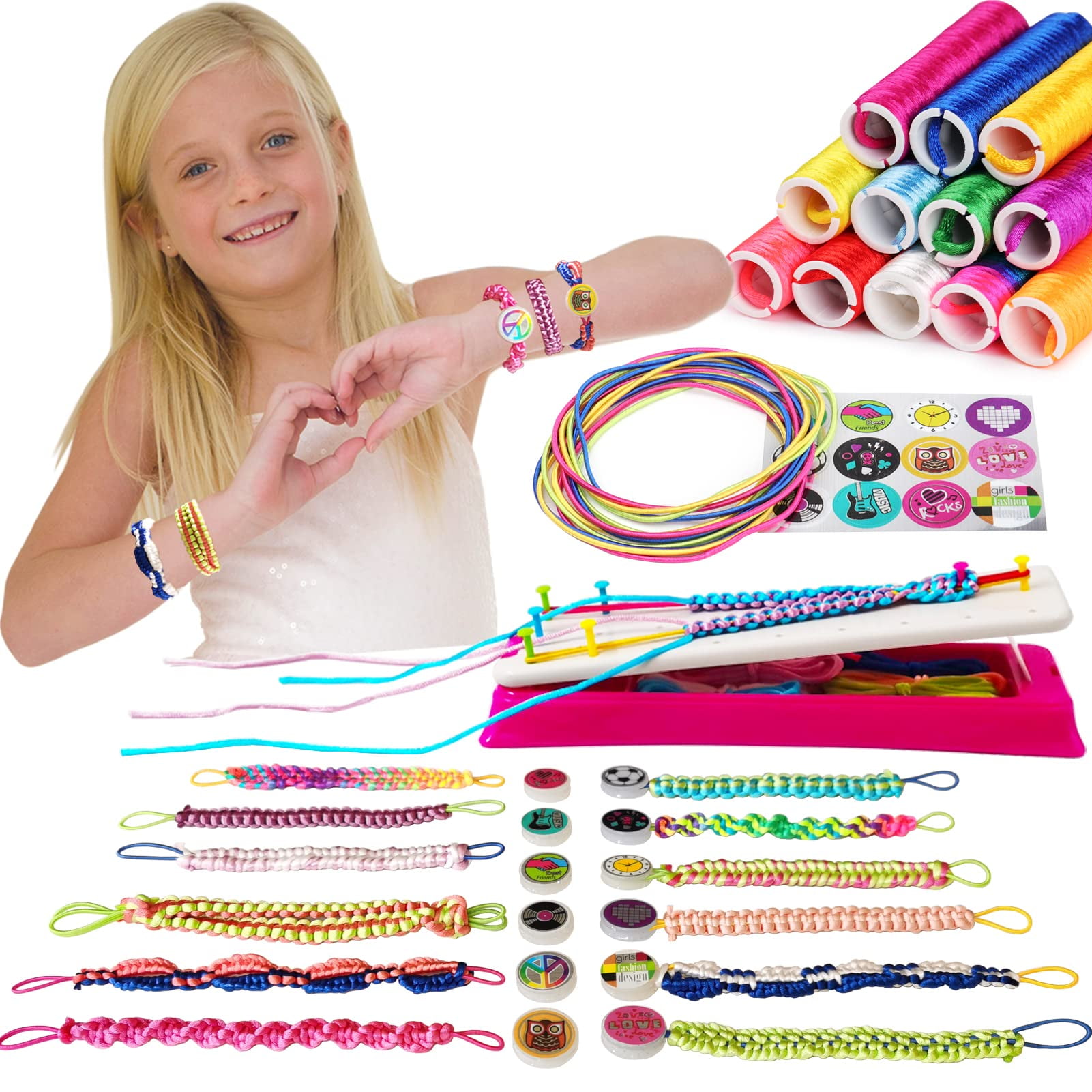 Kit De Fabricación De Pulseras De Amistad Iqkidz Con 12 Pulseras
