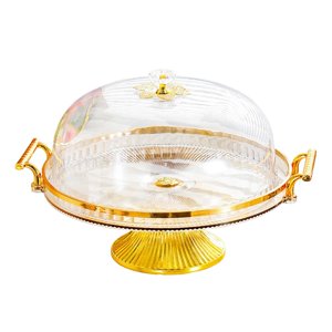 Bothyi - Soporte Para Tartas Con Tapa, Plato Para Tartas Con Patas, Para Galletas, Magdalenas, Tarta De Queso, Amarillo Claro