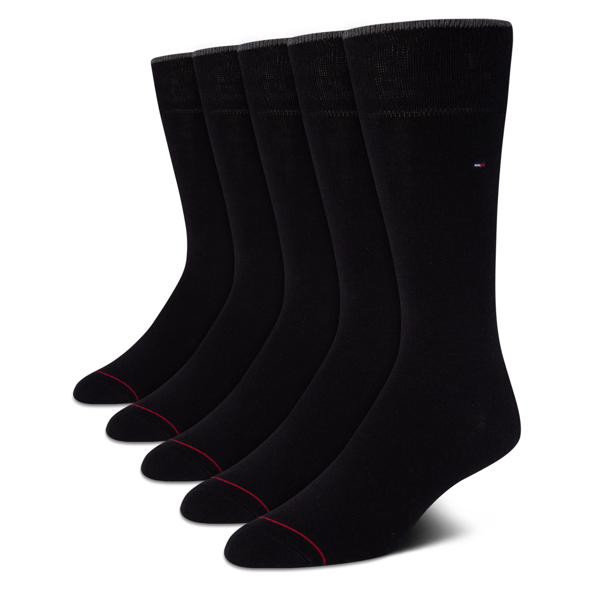 Calcetines De Vestir Tommy Hilfiger Para Hombre, 5 Pares, Negros, Tallas 7-12