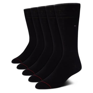Calcetines De Vestir Tommy Hilfiger Para Hombre, 5 Pares, Negros, Tallas 7-12