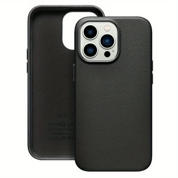 Premium Leather Phone Case for iPhone 13/12/11 Pro Max - Microfiber Protection & Lens Frame Security