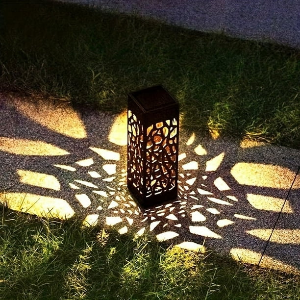6/8pcs Solar Lawn Light, Decoration Garden Hollow Lawn Light, Outdoor Garden Lights, Pathway Light, Waterproof Garden Solar LED Lights (Warm White)