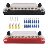 Magideal - Bloque De Distribución De Energía De 2 Piezas, Máx. 150 A, Con Cubierta, Barra Colectora Para Vehículos Recreativos, Automóviles, Camiones, Vehículos 10 Terminales