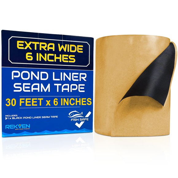 Cinta adhesiva para juntas Pond Liner REKVEN, 30 pies x 15 cm, doble cara, butilo