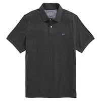 Polo Vineyard Vines Edgartown Piqué Para Hombre, Color Negro Azabache