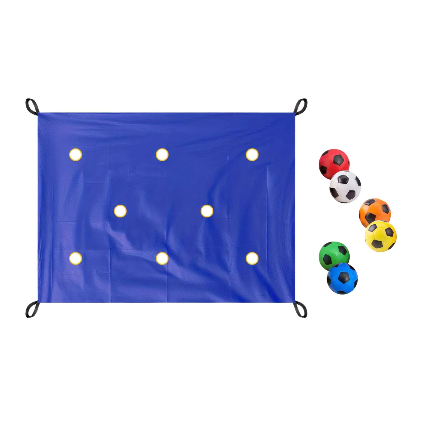 Ioensy - Juego De Construcción De Equipos Con Lona Perforada Para Grupos De Trabajo En Equipo, 6 Pelotas De Poliuretano, Fiesta Cooperativa, Azul Profundo