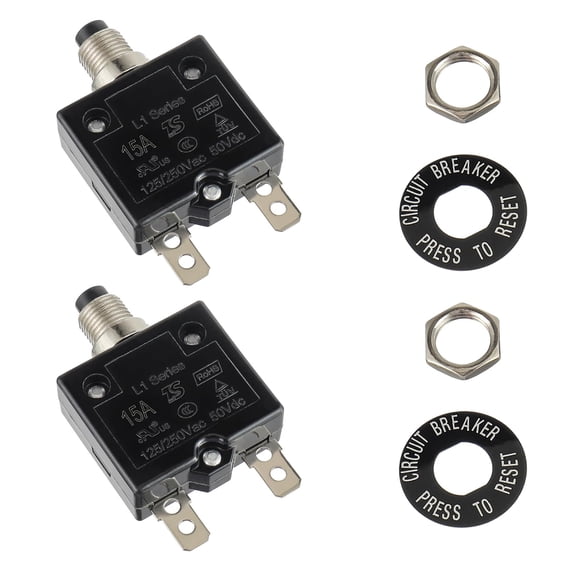 Interruptor térmico automático HUAREW serie L1 de 15 A, 125-250 V CA/50 V CC