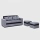 thumbnail image 1 of Sofa Roma 2 Puff Nevi Bicolor Gris y Negro, 1 of 3