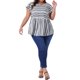 thumbnail image 2 of Agnes Orinda Talla Grande Blusa para Mujeres Escuela Universidad Boho Floral Impreso Cuello Redondo Manga con Volantes Camisas 1X Blanco, 2 of 6