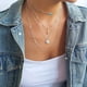 thumbnail image 5 of Collar de plata esterlina, collar de plata de cadena larga para mujer, collar de plata delicado minimalista, joyería sencilla hecha a mano en plata esterlina, 5 of 7