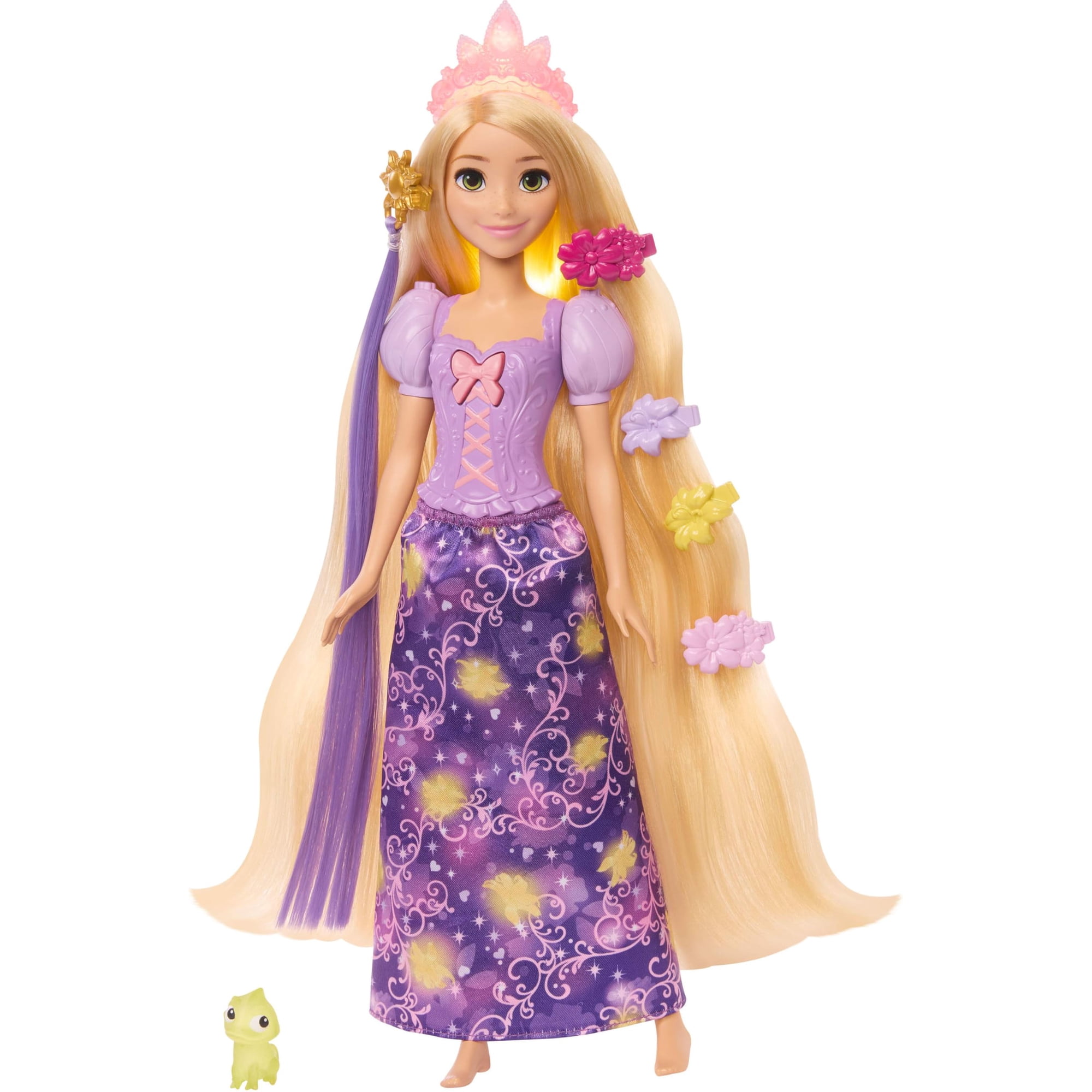 Muñeca De Moda Rapunzel Princesa Disney De Mattel Con Cabello Luminoso