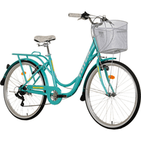 Genérico - Bicicleta Urbana Totem Modelo City Aro 26 Color Turquesa Color Celeste Tamaño Del Cuadro Xs