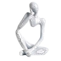 Bothyi - Estatua De Pensador Abstracto Moderno Coleccionable Para La Decoración De La Sala De Estar Del Hogar Blanco Izquierdo S