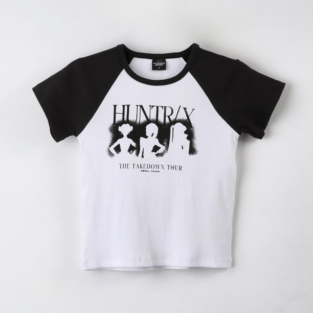 Polera Manga Corta Niña Huntrx Kpop Demon Hunters Blanco