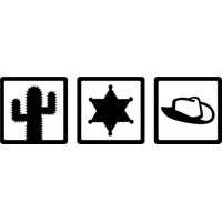 Rienda Libre Graphics - Decomural Sheriff Icons Badge Hat Cactus Ws-46370