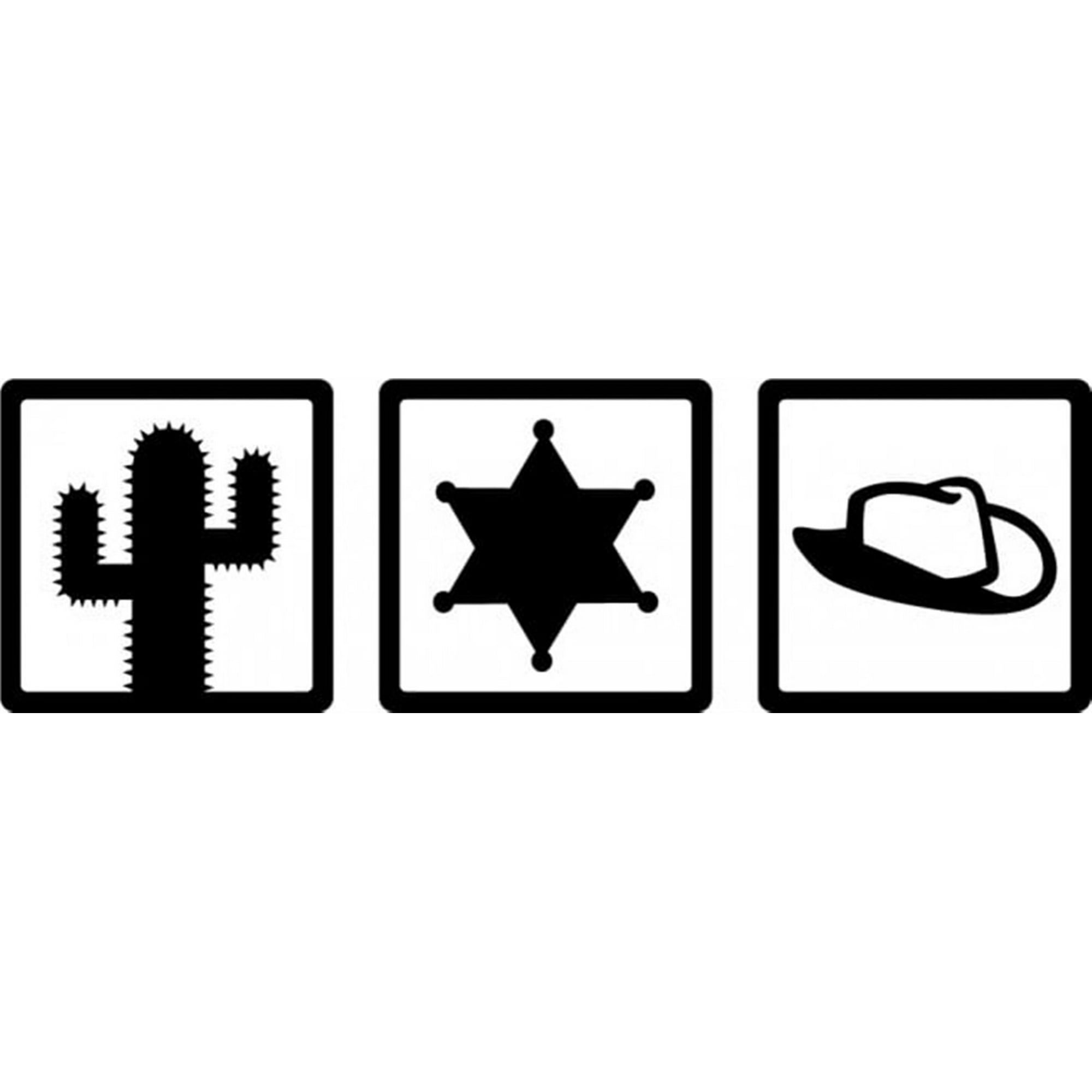 Rienda Libre Graphics - Decomural Sheriff Icons Badge Hat Cactus Ws-46370